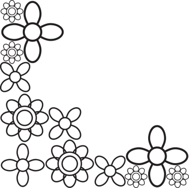 çiçek yaprakları kenar köşe tasarımı