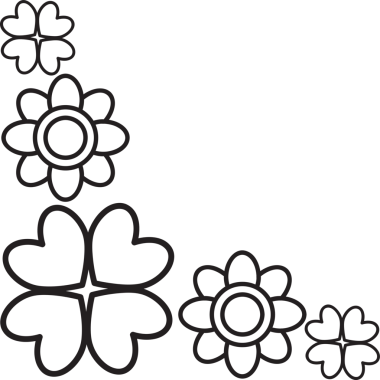 çiçek yaprakları kenar köşe tasarımı