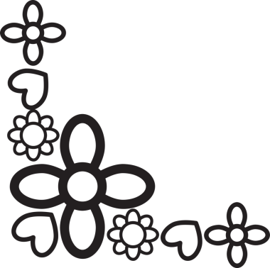 çiçek yaprakları kenar köşe tasarımı