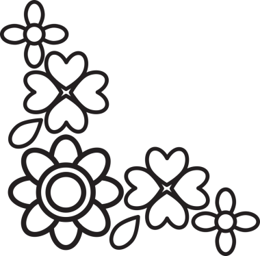 çiçek yaprakları kenar köşe tasarımı