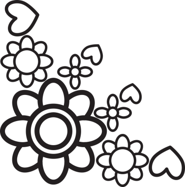 çiçek yaprakları kenar köşe tasarımı