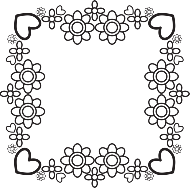siyah ve beyaz çiçek çerçevesi