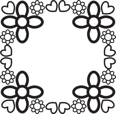 siyah ve beyaz çiçek çerçevesi