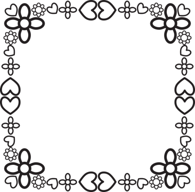 siyah ve beyaz çiçek çerçevesi