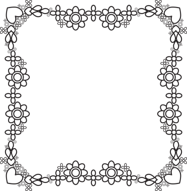 siyah ve beyaz çiçek çerçevesi