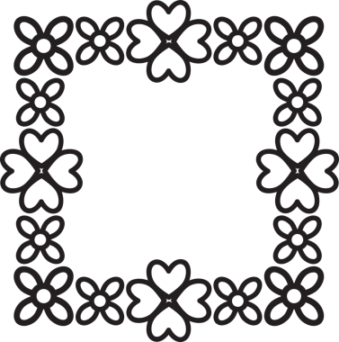 siyah ve beyaz çiçek çerçevesi