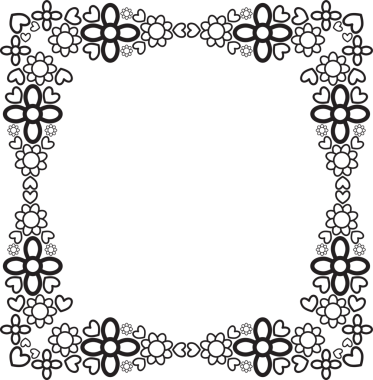 siyah ve beyaz çiçek çerçevesi