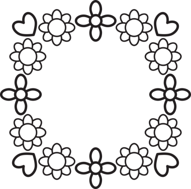 siyah ve beyaz çiçek çerçevesi