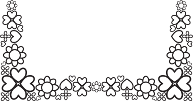 siyah beyaz çiçek taç yaprakları çerçeve tasarımı