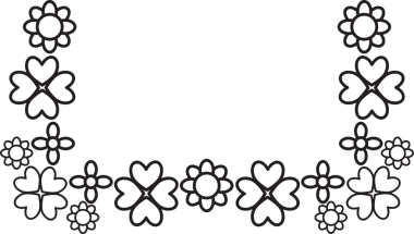 siyah beyaz çiçek taç yaprakları çerçeve tasarımı