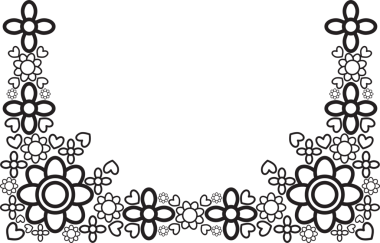 siyah beyaz çiçek taç yaprakları çerçeve tasarımı