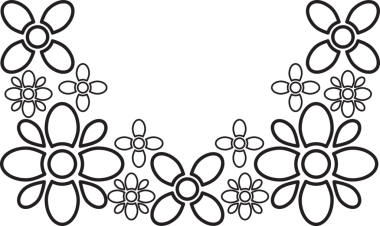 siyah beyaz çiçek taç yaprakları çerçeve tasarımı