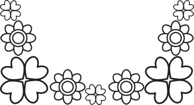 siyah beyaz çiçek taç yaprakları çerçeve tasarımı