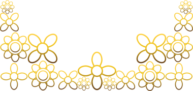 Altın karalama çiçekli çerçeve tasarımı