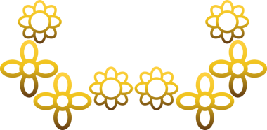 Altın karalama çiçekli çerçeve tasarımı