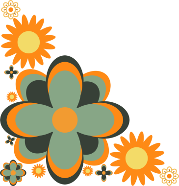 flower ornament, floral ornament, decorative design element