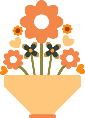 Çiçek illüstrasyonlu düşük vazo