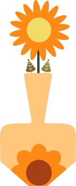 Çiçek illüstrasyonlu düşük vazo