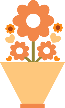 Çiçek illüstrasyonlu düşük vazo