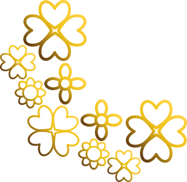 Altın çizgili çiçekli köşe süsü