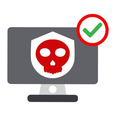 bilgisayar virüsü koruma illüstrasyonu beyaz arkaplanda izole edildi