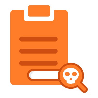 Beyaz arkaplanda izole edilmiş kullanıcı ve kafatası simgesine sahip görev panosu