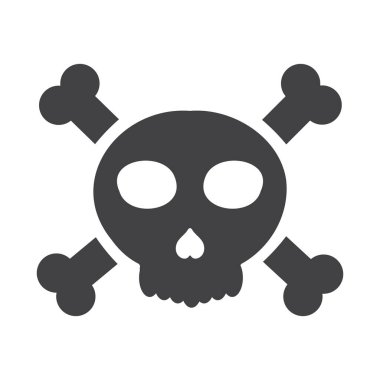 Kafatası çizimi ve beyaz arkaplanda izole edilmiş