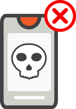 Kafatası resimli akıllı telefon. akıllı telefon illüstrasyonu.