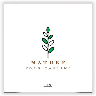 Doğa yaprağı logosu seçkin şablon vektörü 10