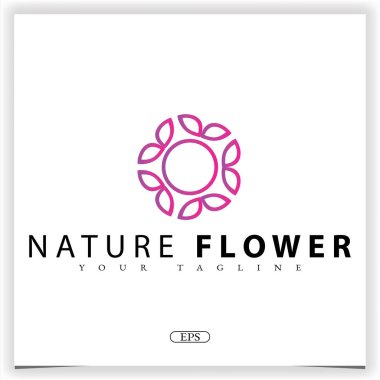 Doğa çiçeği logosu. Zarif şablon vektörü 10 birim.