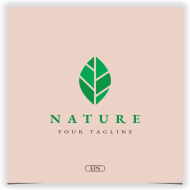 Doğa yaprağı logosu seçkin şablon vektörü 10