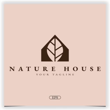 Doğa yaprağı logosu birinci sınıf şablon vektörü 10 birim