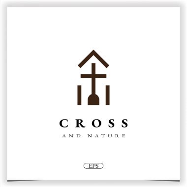 Doğa kilisesi Hıristiyan evi logosu birinci sınıf şablon taşıyıcısı: 10