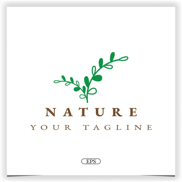Natura Liść Logo Premium Elegancki Szablon Wektor Eps — Wektor stockowy