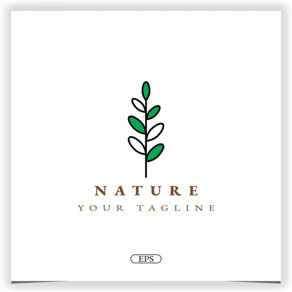 Natur Blatt Logo Premium Elegant Schablone Vektor Eps — Stockvektor