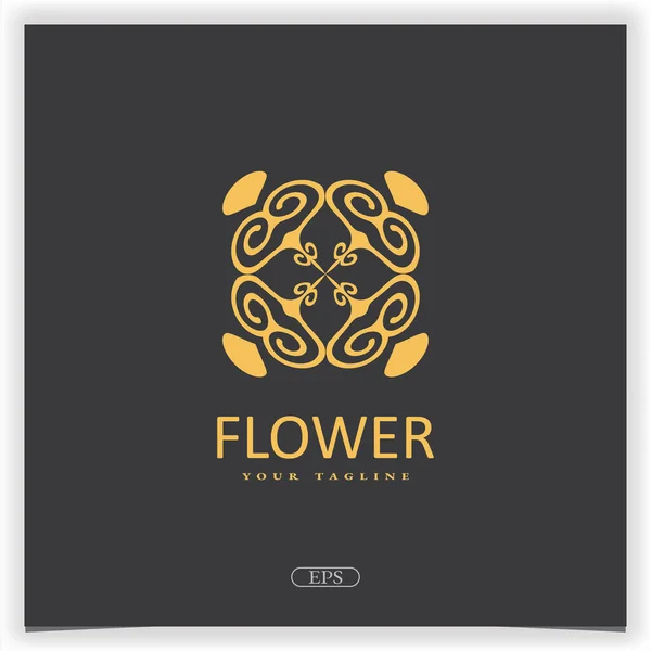 Розкішний Золотий Мандала Квітковий Логотип Бізнесу Дизайн Преміум Елегантний Шаблон — стоковий вектор