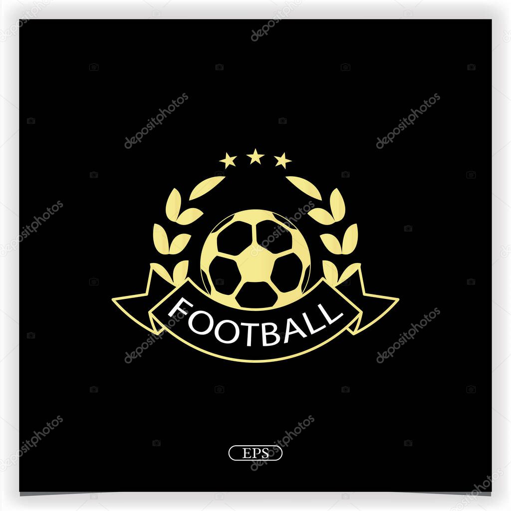 Luxury gold football logo premium elegant template vector eps 10