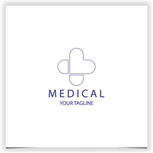 Umriss Moderne Medizinische Und Cross Logo Premium Elegante Vorlage Vektor — Stockvektor
