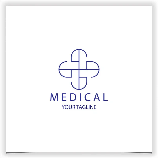 Vázolja Fel Modern Orvosi Cross Logo Prémium Elegáns Sablon Vektor — Stock Vector