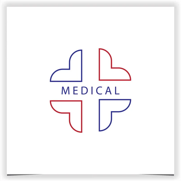 Начерк Сучасного Медичного Хрестового Логотипу Преміум Елегантний Шаблон Вектор Eps — стоковий вектор