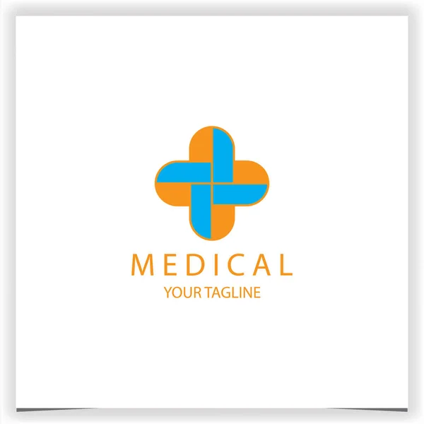 Esboço Moderno Médico Cruz Logotipo Premium Elegante Modelo Vetor Eps —  Vetores de Stock