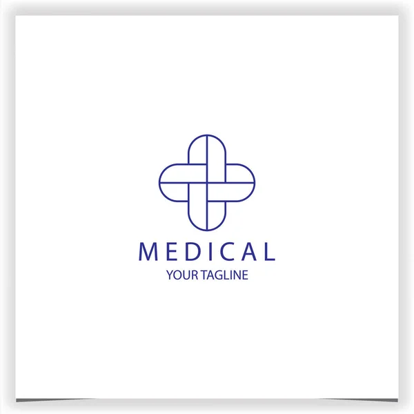 Modern Vázlat Egészség Cross Logo Prémium Elegáns Sablon Vektor Eps — Stock Vector