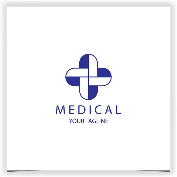 Moderno Esboço Saúde Cruz Logotipo Premium Elegante Modelo Vetor Eps —  Vetores de Stock