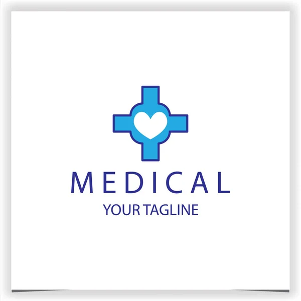 Logo Medico Con Una Croce Focolare Amore Croce Astratta Icona — Vettoriale Stock
