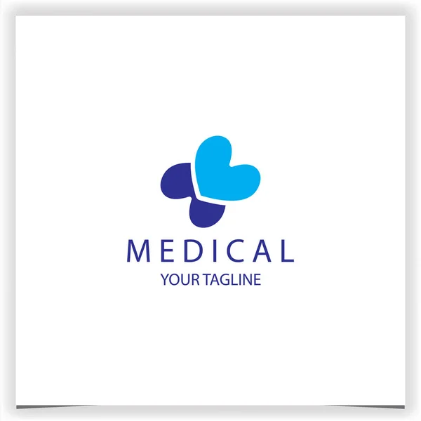 Blaues Gesundheitskreuz Logo Premium Elegante Vorlage Vektor Eps — Stockvektor