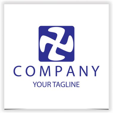 Kare fan logosu premium zarif şablon vektörü 10