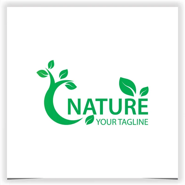 Natur Grünes Blatt Baum Logo Premium Elegante Vorlage Vektor Eps — Stockvektor