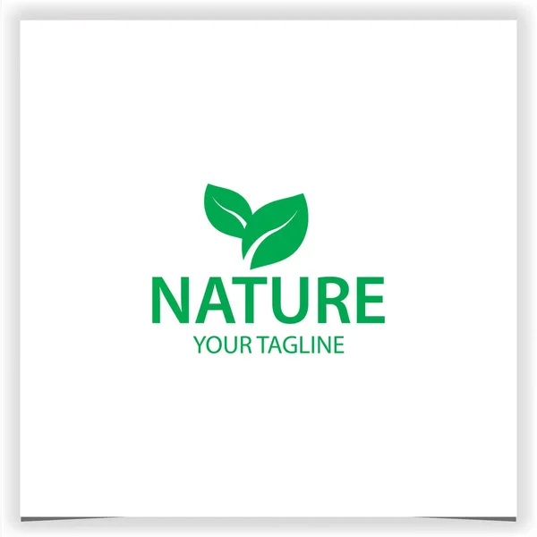Einfach Grün Natur Blatt Logo Premium Elegant Schablone Vektor Eps — Stockvektor