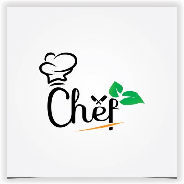 Vektör şefi restoran logosu tasarımı logo premium zarif şablon vektörü 10