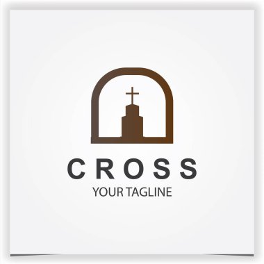 çapraz logo premium zarif şablon vektörü 10